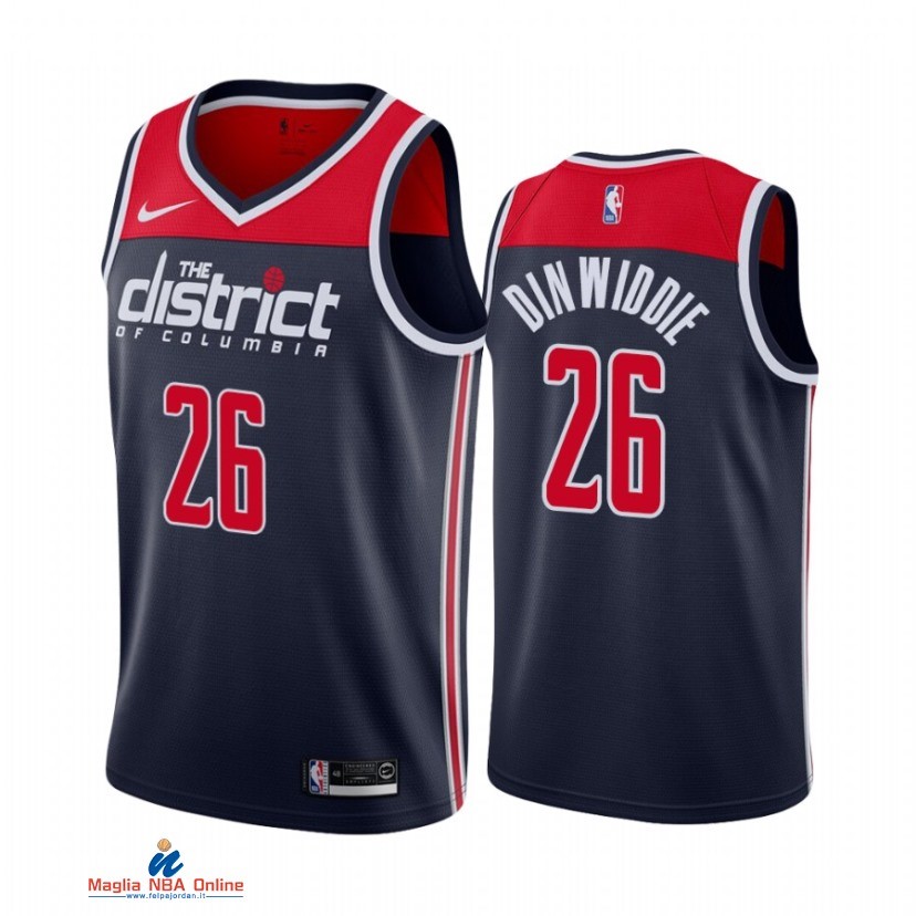 Maglia NBA Nike Washington Wizards NO.26 Spencer Dinwiddie Nike Nero Statement 2021-22