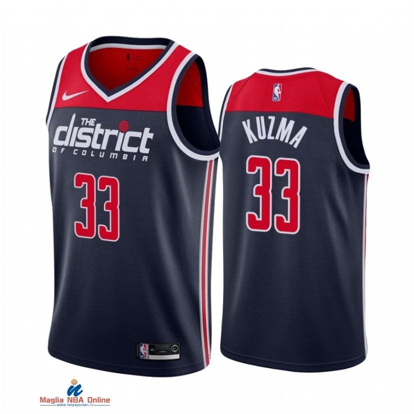 Maglia NBA Nike Washington Wizards NO.30 Kyle Kuzma Nike Nero Statement 2021-22