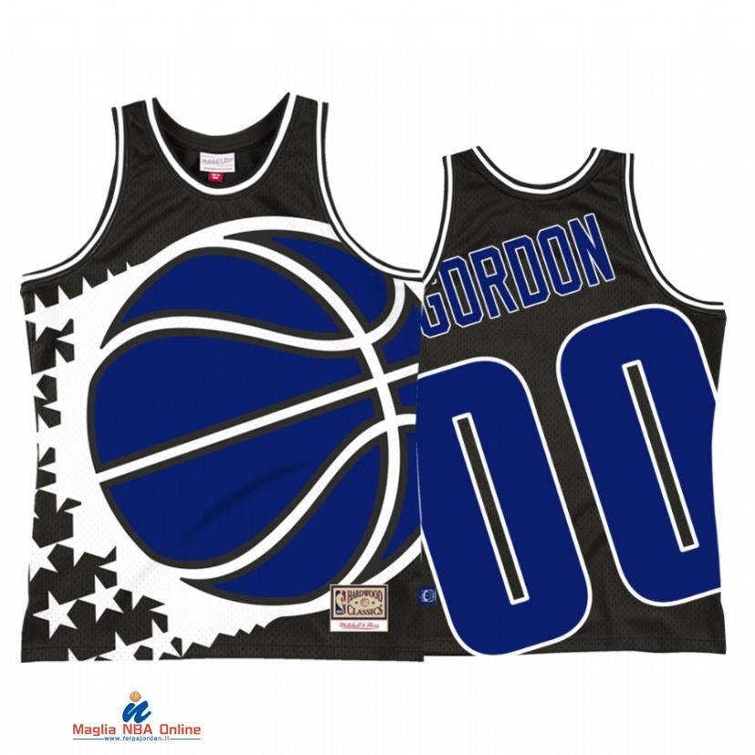Maglia NBA Orlando Magic NO.00 Aaron Gordon Big Face 2.0 Nero Hardwood Classics 2021