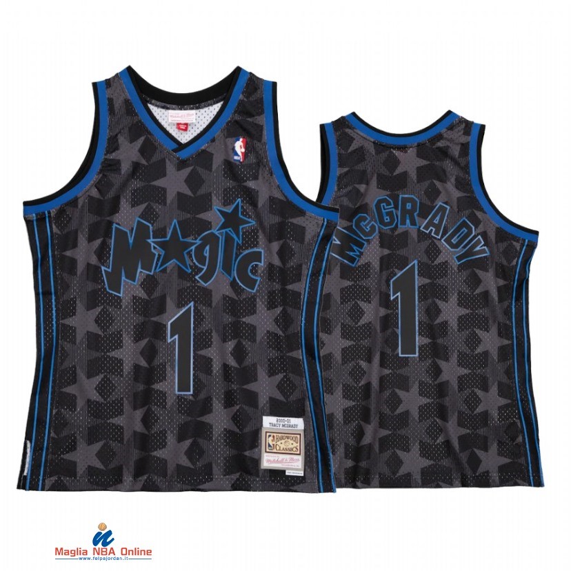 Maglia NBA Orlando Magic NO.1 Tracy McGrady Reload 2.0 Nero Hardwood Classics 2021