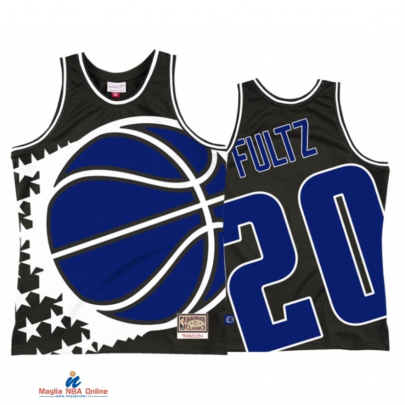 Maglia NBA Orlando Magic NO.20 Markelle Fultz Big Face 2.0 Nero Hardwood Classics 2021