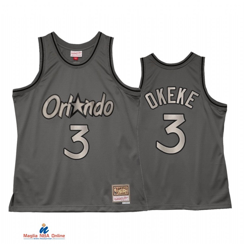 Maglia NBA Orlando Magic NO.3 Chuma Okeke Grigio Hardwood Classics 2021