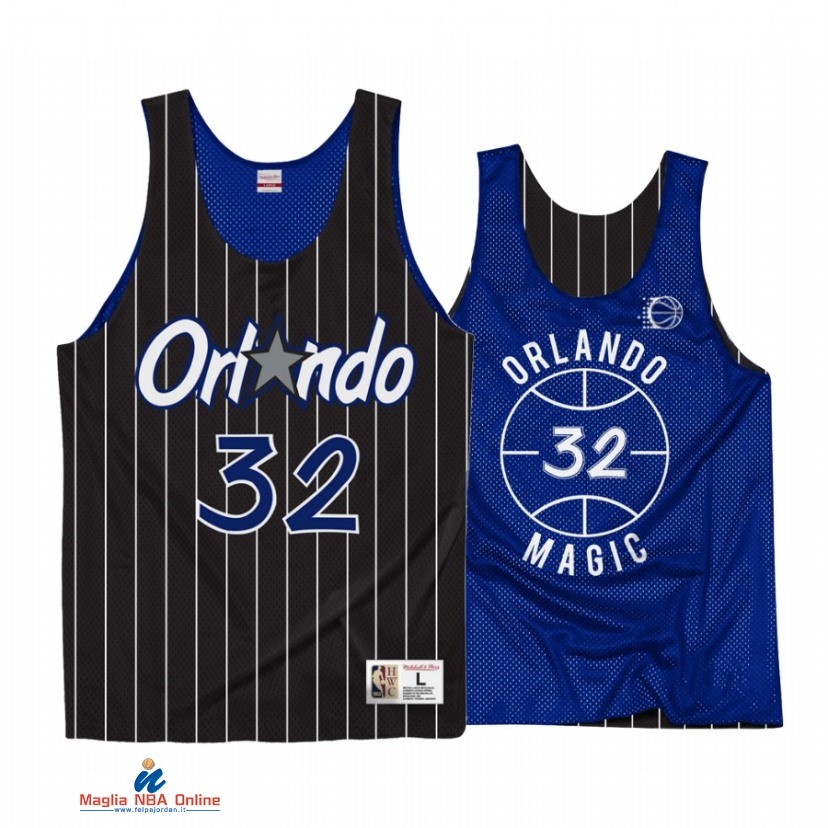 Maglia NBA Orlando Magic NO.3 Shaquille O'Neal Nero Throwback 2021