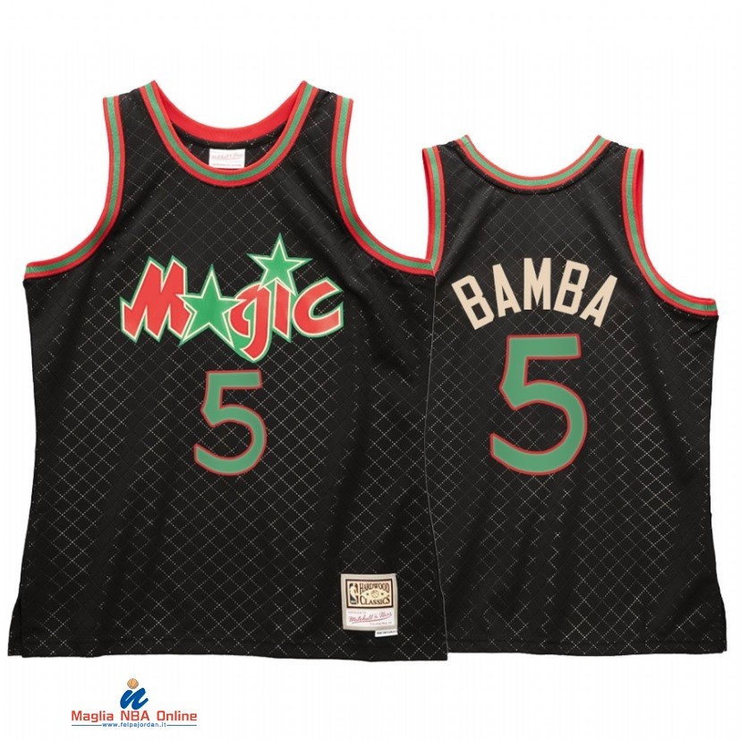Maglia NBA Orlando Magic NO.5 Mohamed Bamba Nero Hardwood Classics 2021