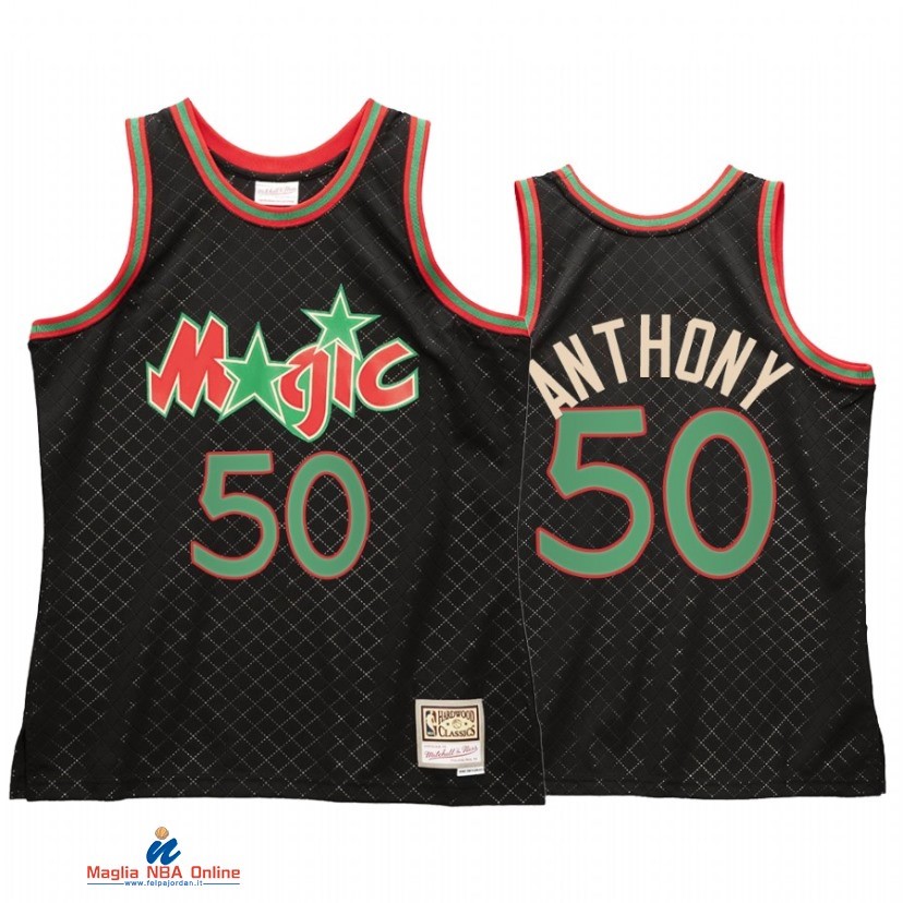 Maglia NBA Orlando Magic NO.50 Cole Anthony Nero Hardwood Classics 2021