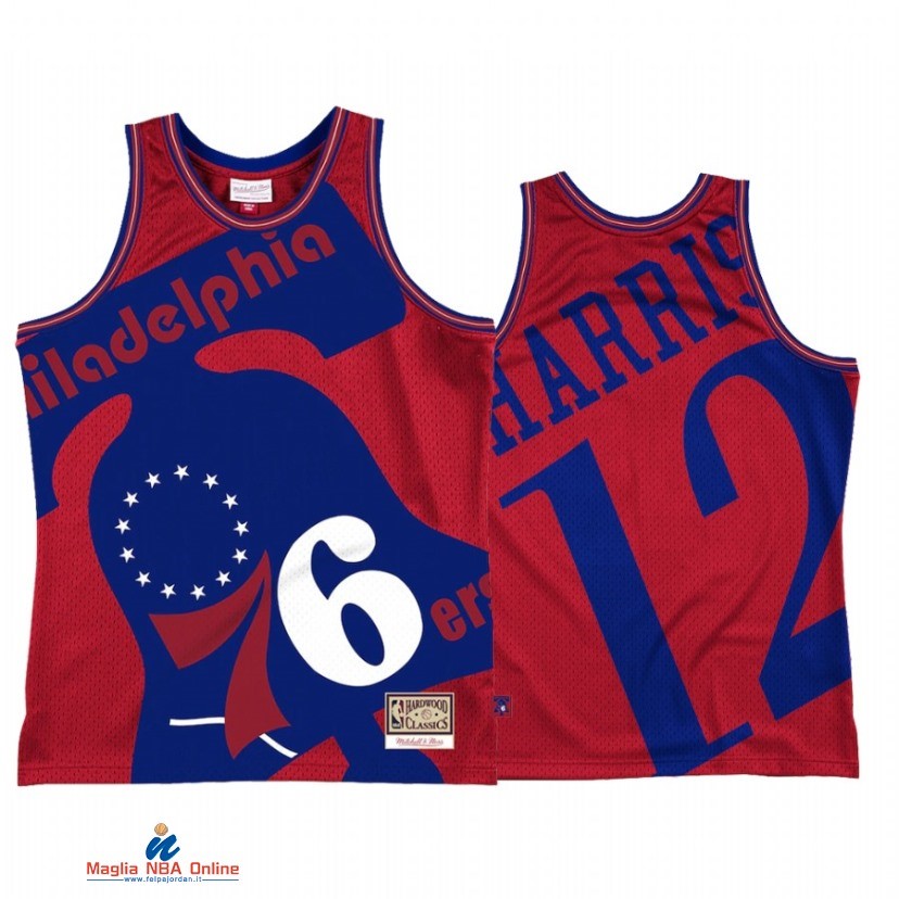 Maglia NBA Philadelphia 76ers NO.12 Tobias Harris Rosso Throwback 2021-22