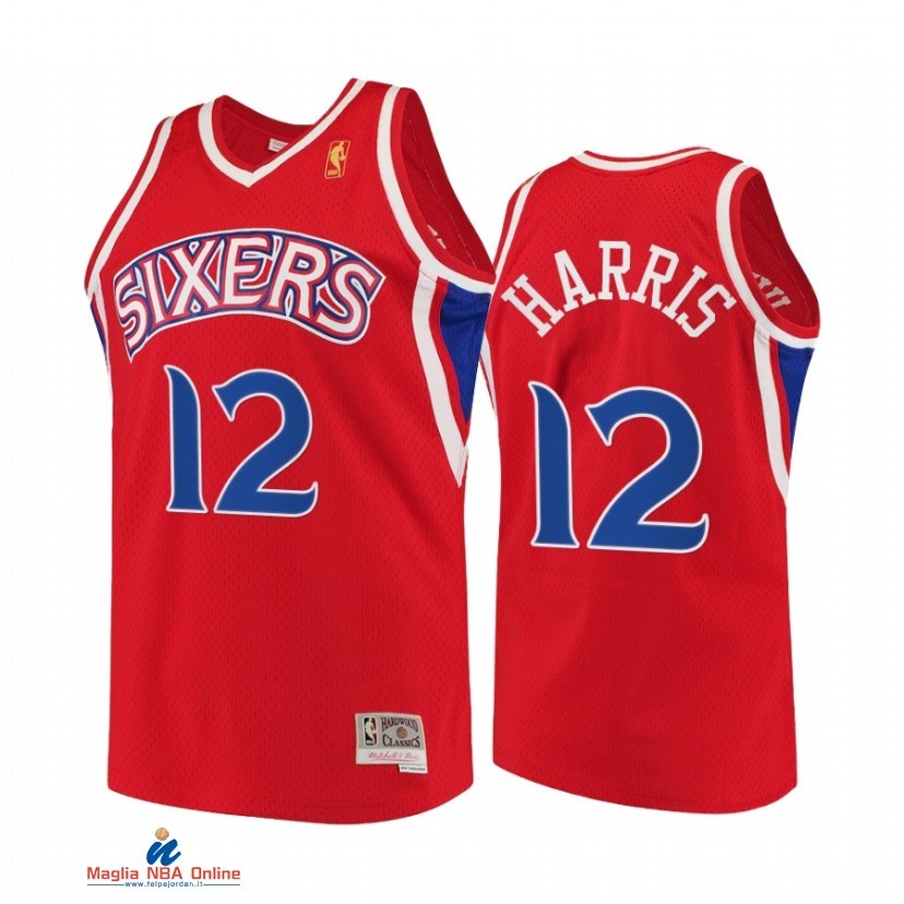 Maglia NBA Philadelphia 76ers NO.12 Tobias Harris Rosso Throwback 2021