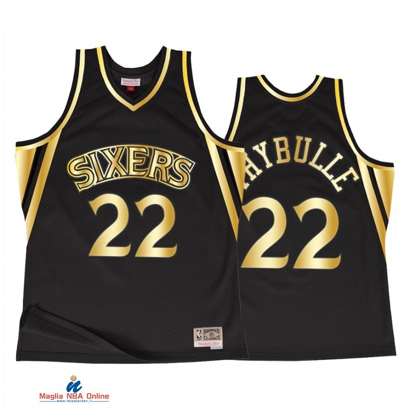 Maglia NBA Philadelphia 76ers NO.22 Matisse Thybulle Nero Throwback 2021