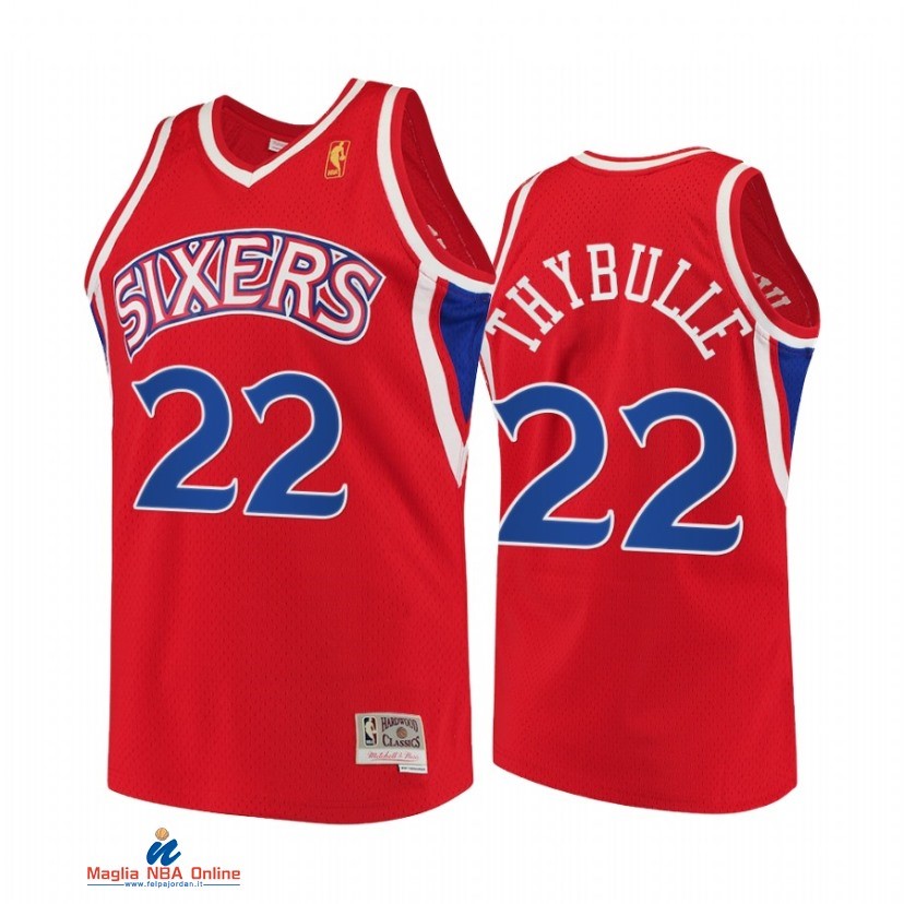 Maglia NBA Philadelphia 76ers NO.22 Matisse Thybulle Rosso Throwback 2021