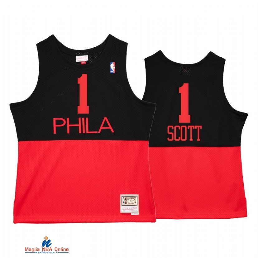 Maglia NBA Philadelphia Sixers NO.1 Mike Scott Reload 2.0 Nero Hardwood Classics