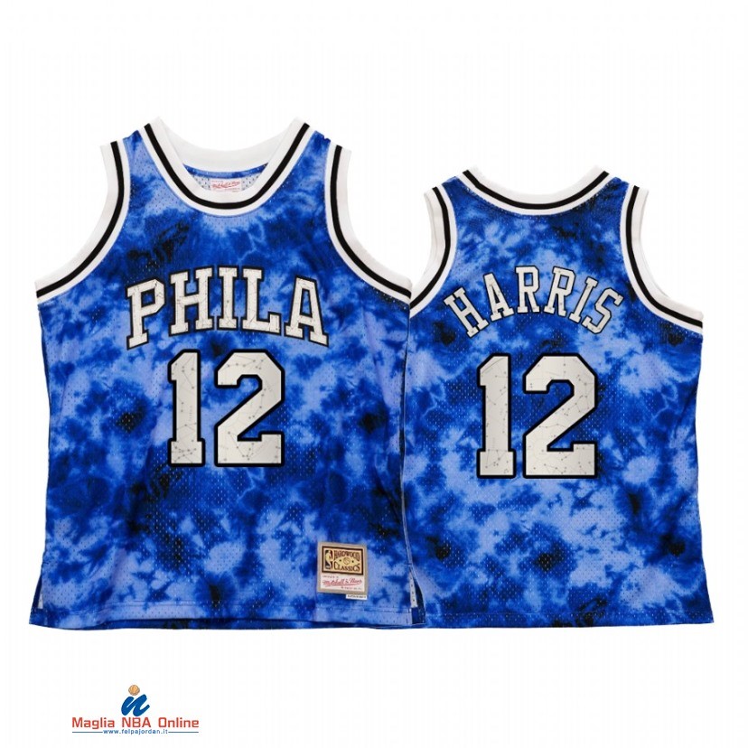 Maglia NBA Philadelphia Sixers NO.12 Tobias Harris Blu Hardwood Classics 2021-22