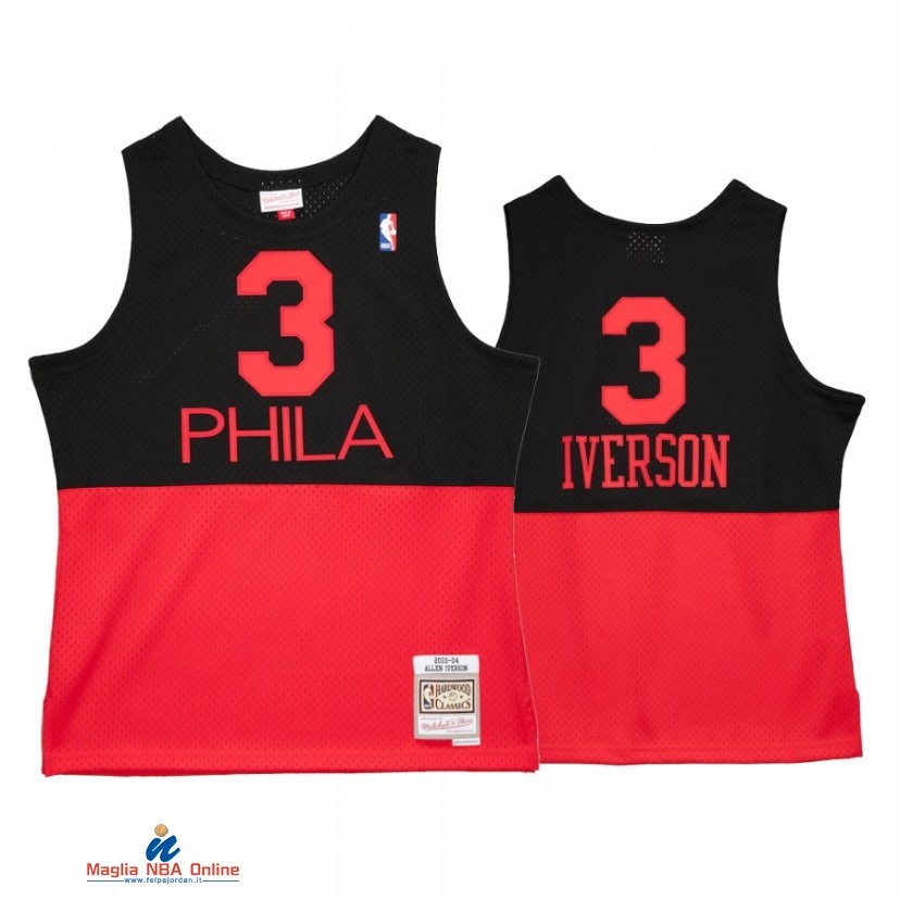 Maglia NBA Philadelphia Sixers NO.3 Allen Iverson Reload 2.0 Nero Hardwood Classics