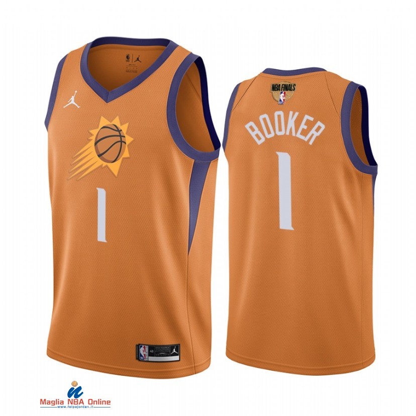 Maglia NBA Phoenix Suns Campionato Finali 2021 NO.1 Devin Booker Arancia