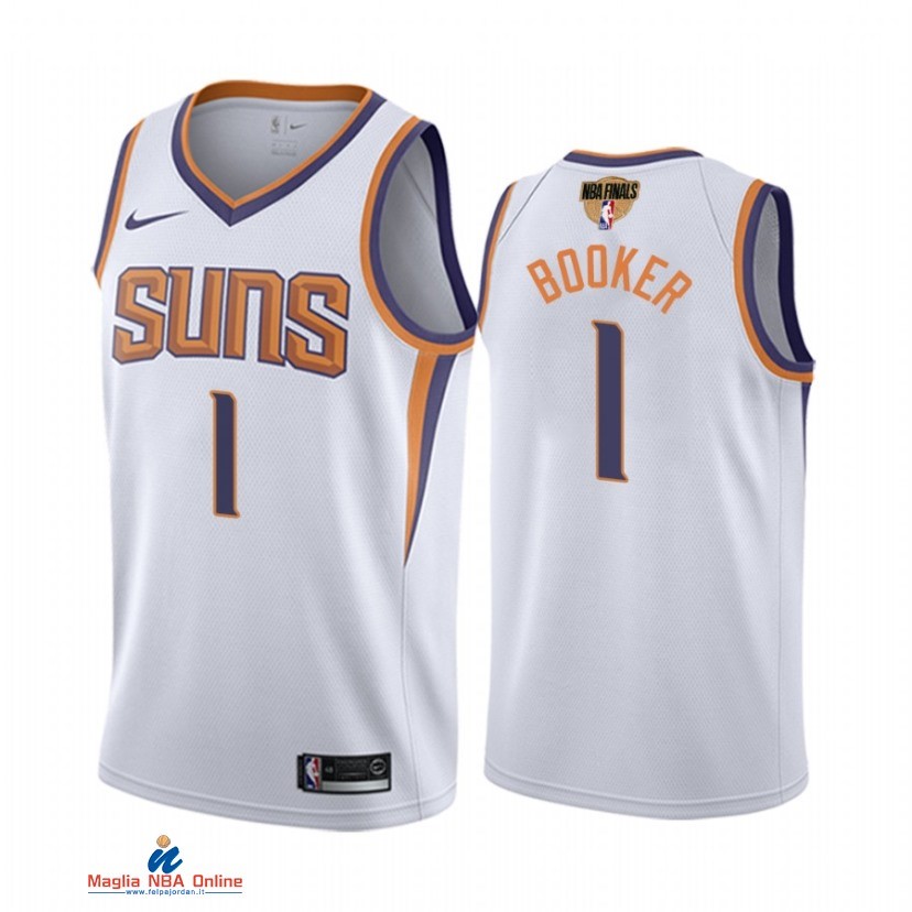 Maglia NBA Phoenix Suns Campionato Finali 2021 NO.1 Devin Booker Bianco Association