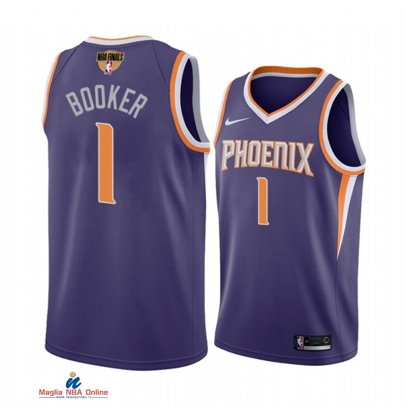 Maglia NBA Phoenix Suns Campionato Finali 2021 NO.1 Devin Booker Porpora