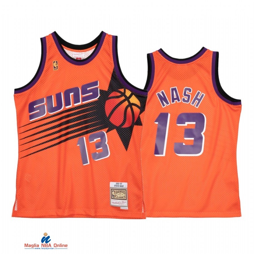 Maglia NBA Phoenix Suns NO.13 Steve Nash Reload 2.0 Arancia Hardwood Classics