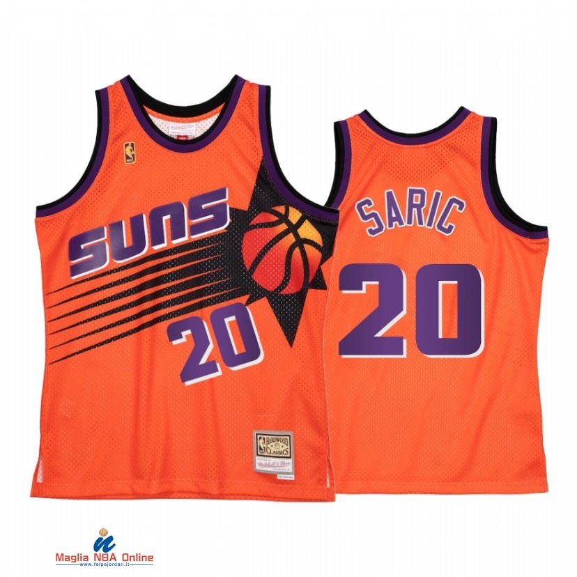 Maglia NBA Phoenix Suns NO.20 Dario Saric Reload 2.0 Arancia Hardwood Classics