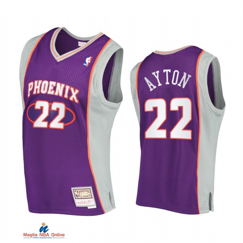 Maglia NBA Phoenix Suns NO.22 Deandre Ayton Porpora Hardwood Classics 2002-2003