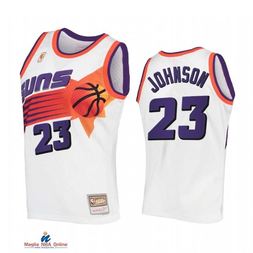 Maglia NBA Phoenix Suns NO.23 Cameron Johnson Bianco Hardwood Classics 1996-1997