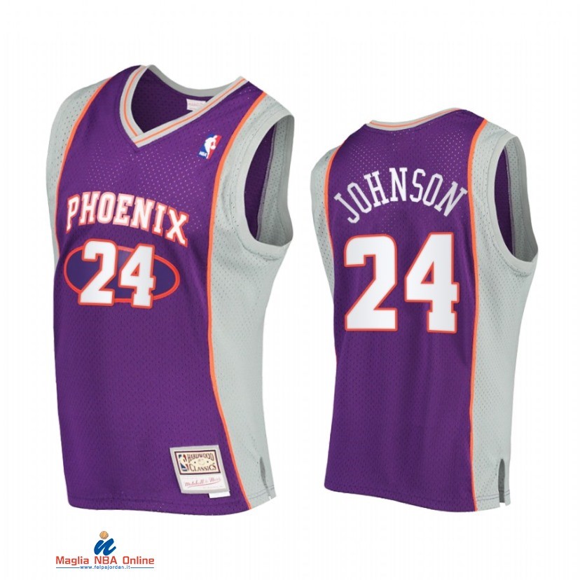 Maglia NBA Phoenix Suns NO.24 Dennis Johnson Porpora Hardwood Classics 2002-2003