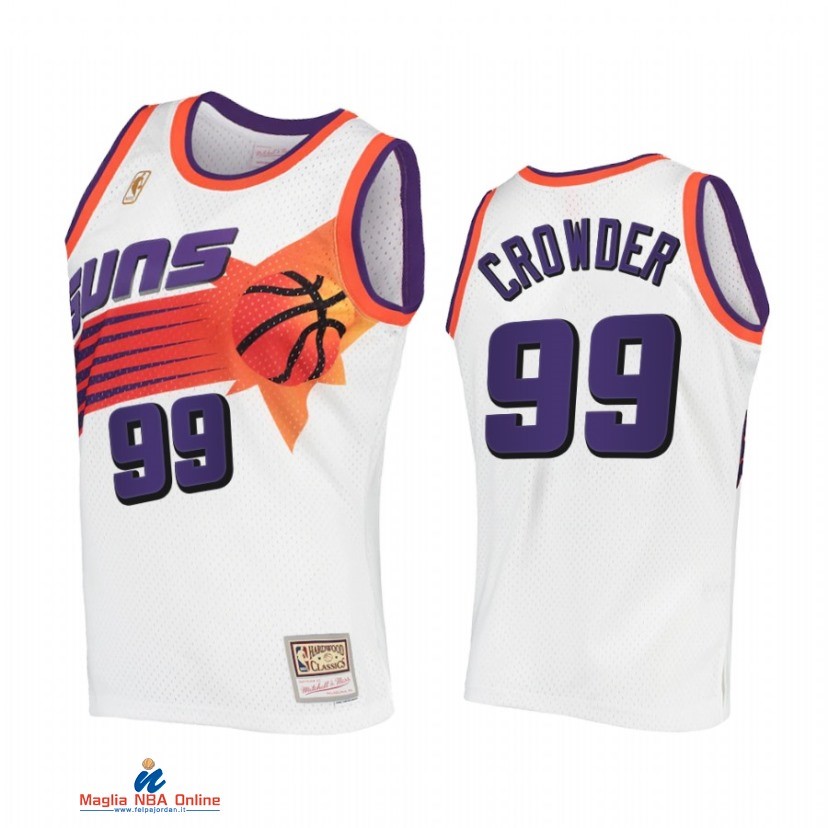 Maglia NBA Phoenix Suns NO.99 Jae Crowder Bianco Hardwood Classics 1996-1997