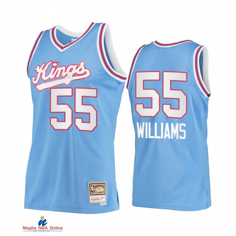 Maglia NBA Sacramento Kings NO.55 Jason Williams Blu Hardwood Classics
