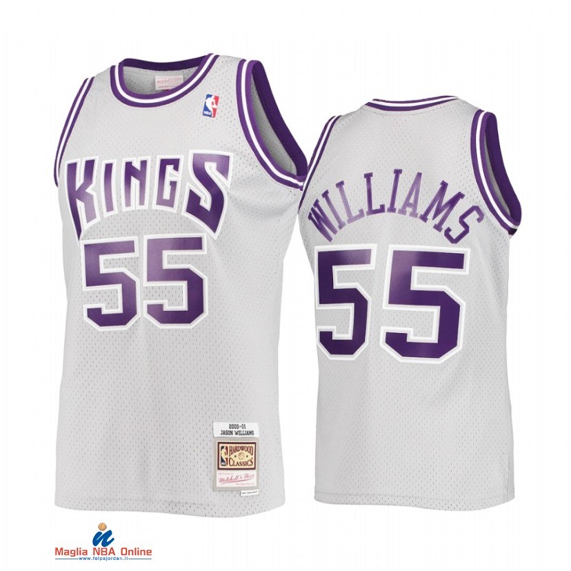 Maglia NBA Sacramento Kings NO.55 Jason Williams Reload 2.0 Grigio Hardwood Classics