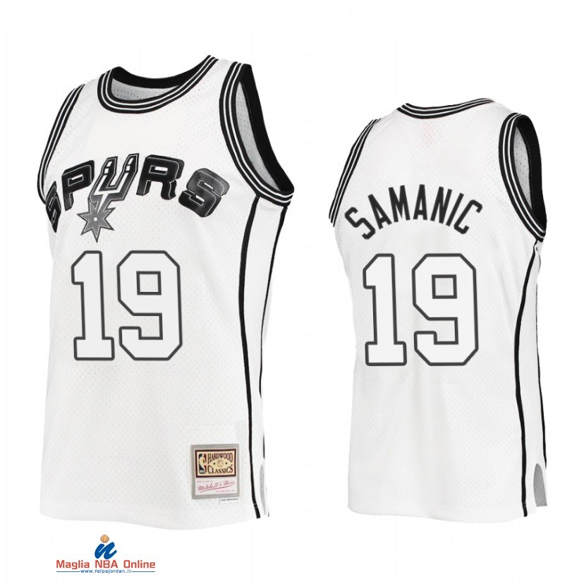 Maglia NBA San Antonio Spurs NO.19 Luka Samanic Bianco Hardwood Classics 2021