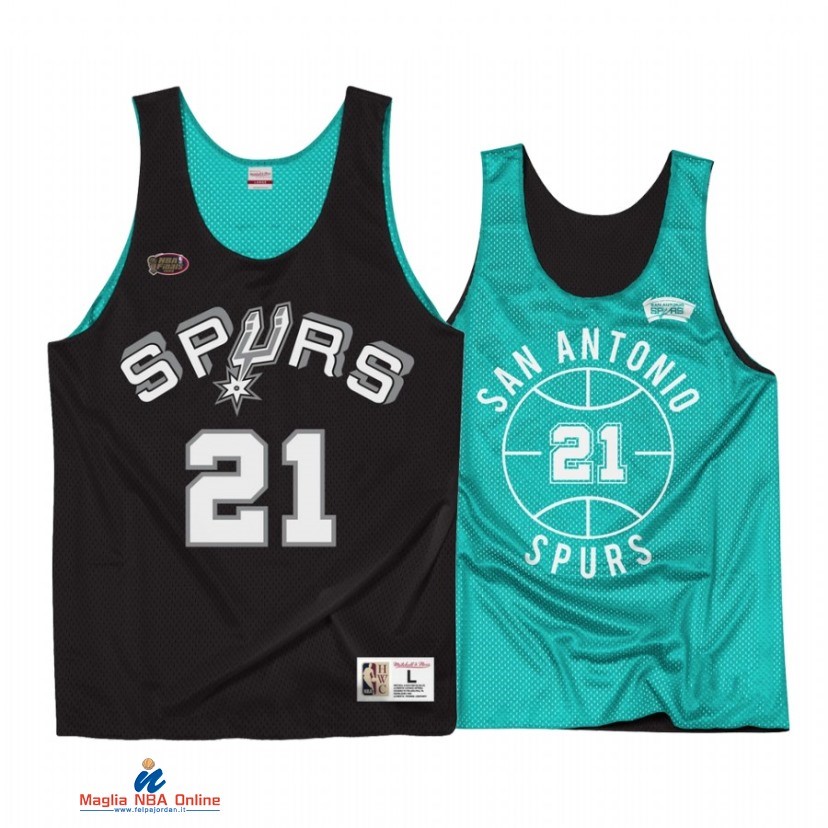 Maglia NBA San Antonio Spurs NO.21 Tim Duncan Blu Throwback 2021
