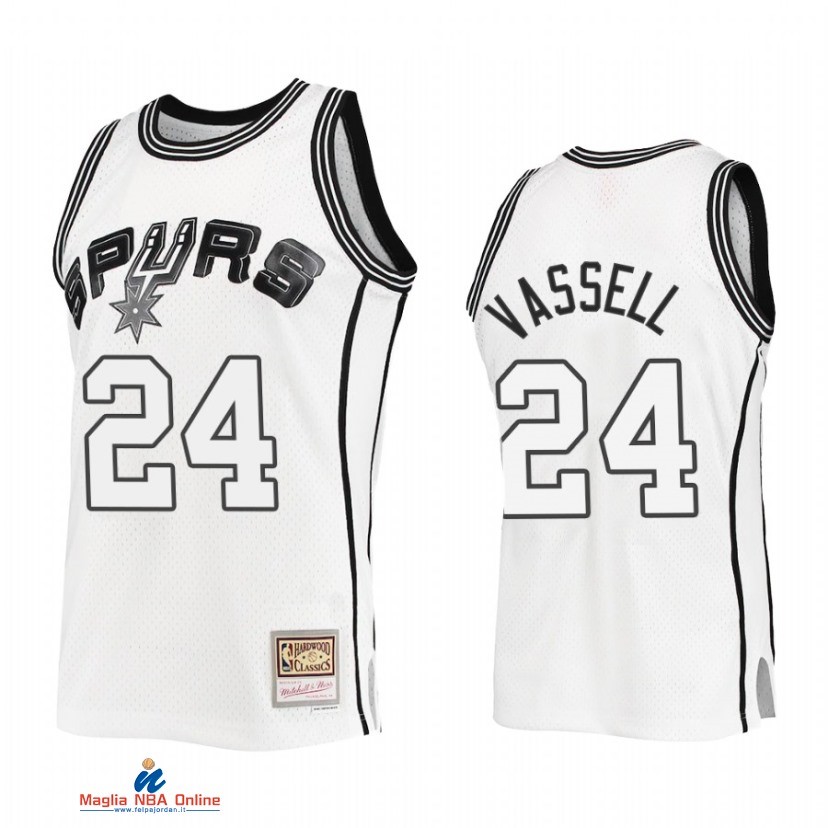 Maglia NBA San Antonio Spurs NO.24 Devin Vassell Bianco Hardwood Classics 2021