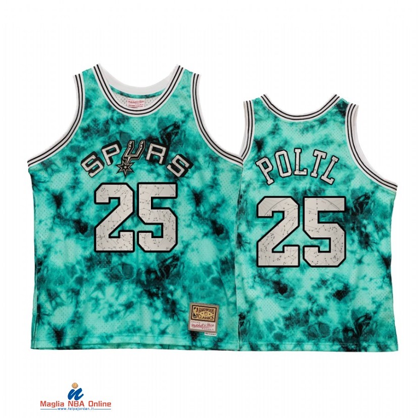 Maglia NBA San Antonio Spurs NO.25 Jakob Poltl Verde Hardwood Classics 2021