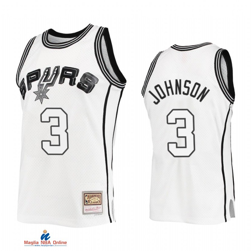 Maglia NBA San Antonio Spurs NO.3 Keldon Johnson Bianco Hardwood Classics 2021