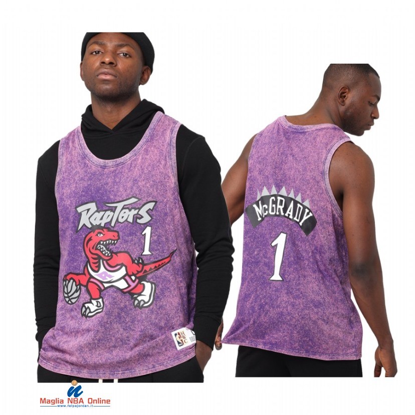 Maglia NBA Toronto Raptors NO.1 Tracy McGrady Porpora Hardwood Classics 2021-22