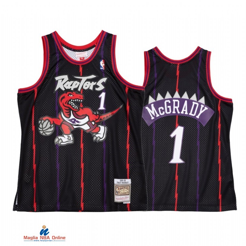 Maglia NBA Toronto Raptors NO.1 Tracy McGrady Reload 2.0 Nero Hardwood Classics
