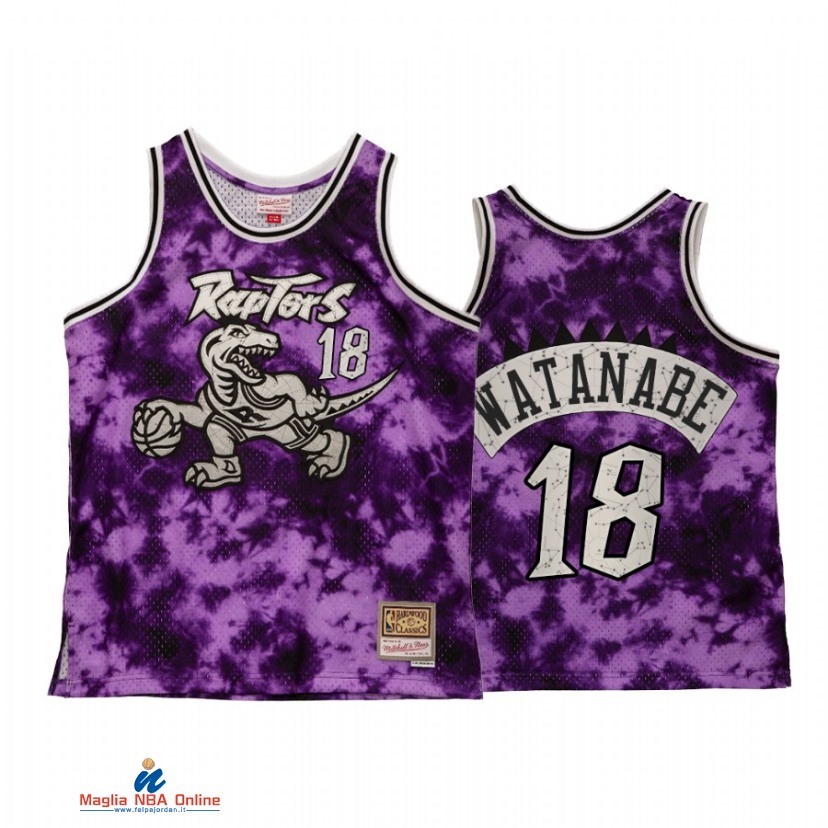 Maglia NBA Toronto Raptors NO.18 Yuta Watanabe Porpora Throwback 2021