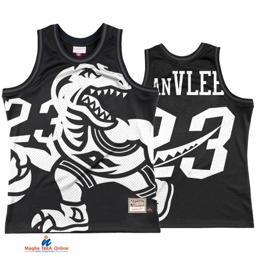 Maglia NBA Toronto Raptors NO.23 Fred VanVleet Big Face 3.0 Nero Hardwood Classics