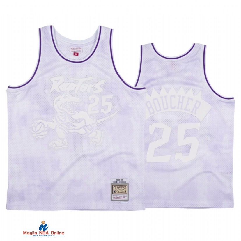 Maglia NBA Toronto Raptors NO.25 Chris Boucher Bianco Hardwood Classics 2021