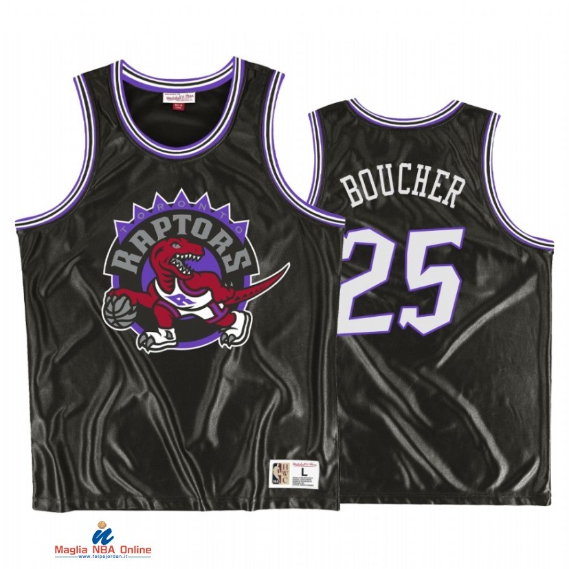 Maglia NBA Toronto Raptors NO.25 Chris Boucher Nero Hardwood Classics 2021