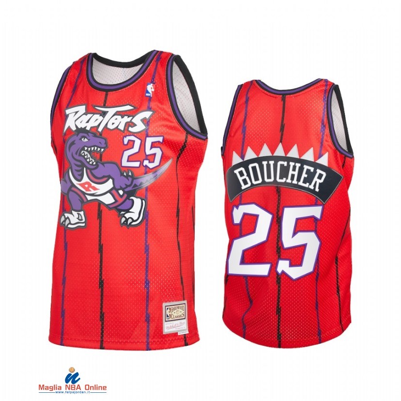 Maglia NBA Toronto Raptors NO.25 Chris Boucher Reload 2.0 Rosso Hardwood Classics 2021