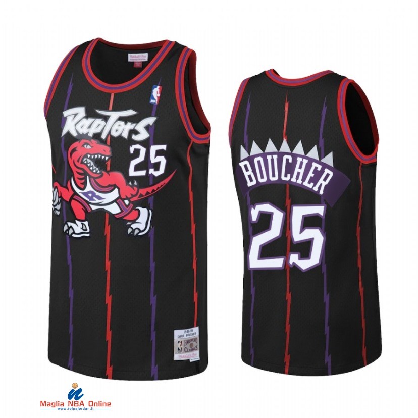 Maglia NBA Toronto Raptors NO.25 Chris Boucher Reload Nero Hardwood Classics