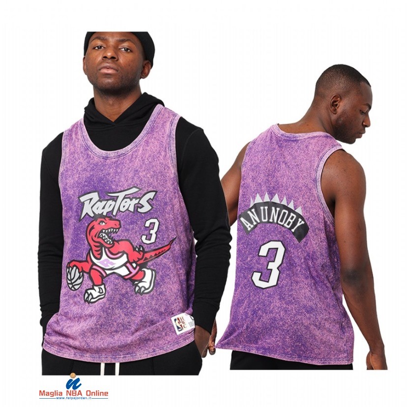 Maglia NBA Toronto Raptors NO.3 OG Anunoby Porpora Hardwood Classics 2021-22