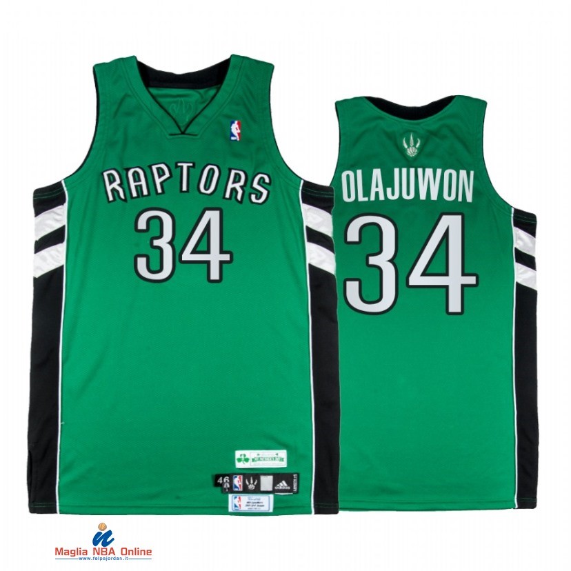 Maglia NBA Toronto Raptors NO.34 Hakeem Olajuwon Verde Throwback 2021