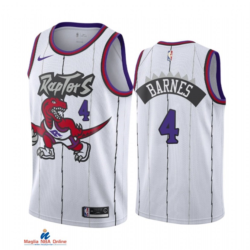 Maglia NBA Toronto Raptors NO.4 Scottie Barnes Bianco Hardwood Classics 2021