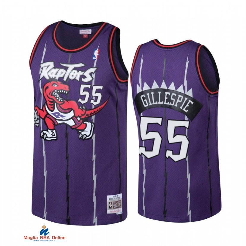 Maglia NBA Toronto Raptors NO.55 Freddie Gillespie Porpora Throwback Hardwood Classics