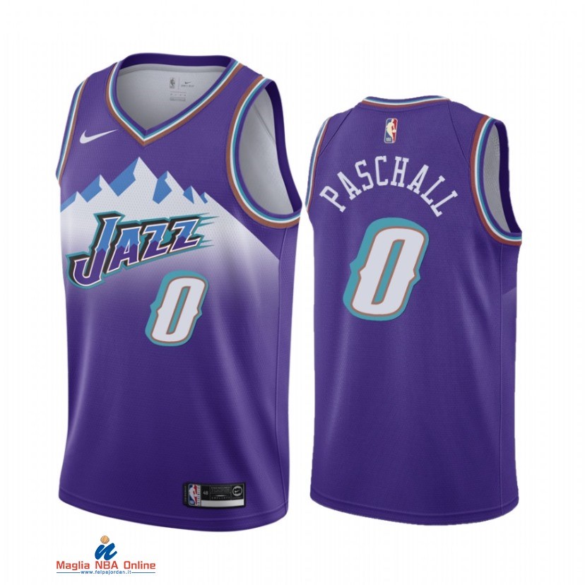 Maglia NBA Utah Jazz NO.0 Eric Paschall Porpora Hardwood Classics 2021-22