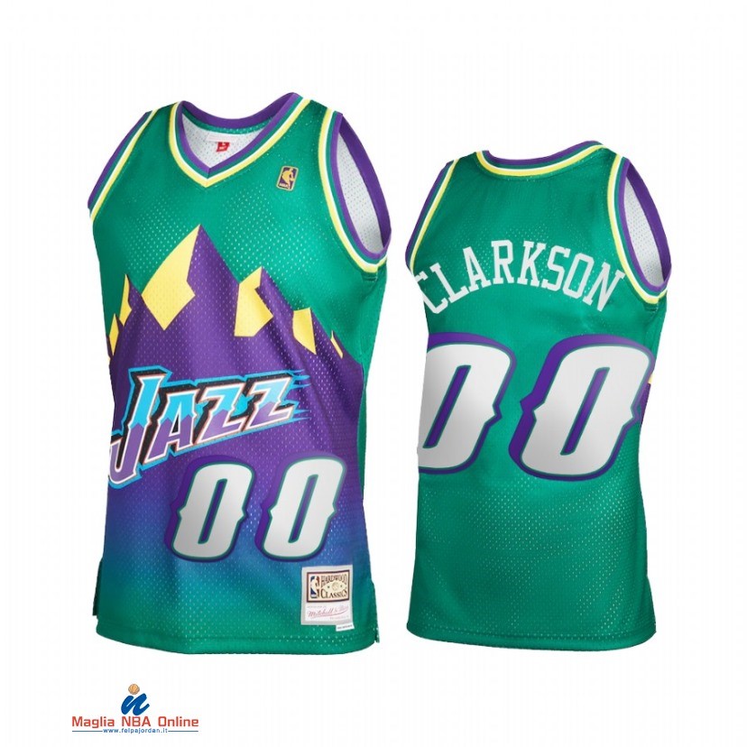 Maglia NBA Utah Jazz NO.0 Jordan Clarkson Verde Throwback 2021