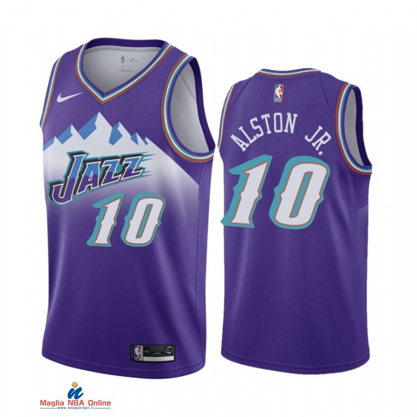 Maglia NBA Utah Jazz NO.10 Derrick Alston Jr. Porpora Hardwood Classics 2021-22