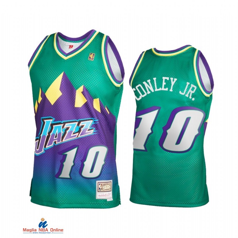 Maglia NBA Utah Jazz NO.10 Mike Conley Jr. Verde Throwback 2021