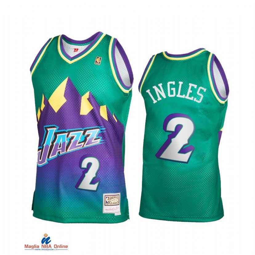 Maglia NBA Utah Jazz NO.2 Joe Ingles Verde Throwback 2021