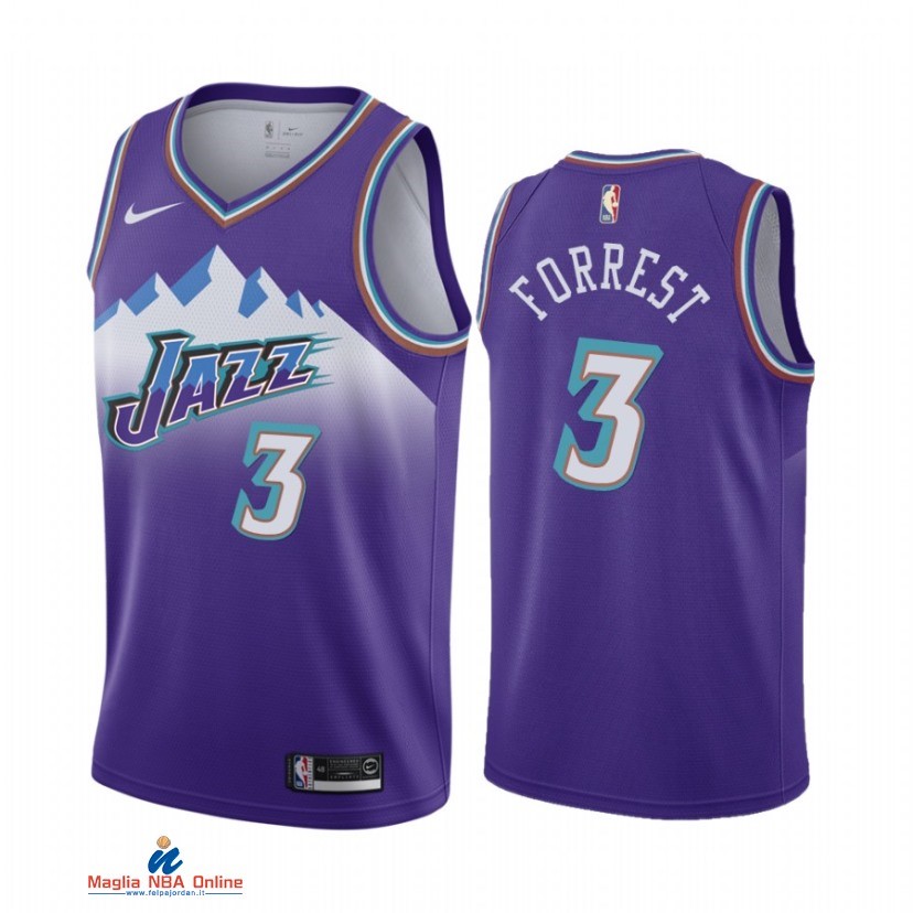 Maglia NBA Utah Jazz NO.3 Trent Forrest Porpora Hardwood Classics 2021-22